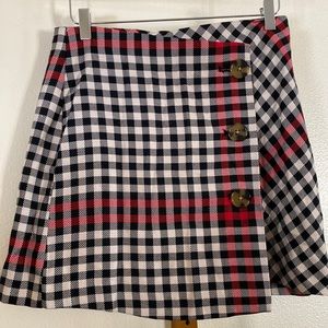 Who What Wear Plaid Mini Skirt with Buttons